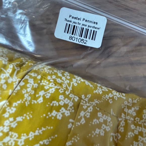 eShakti Midi Shirt Dress Yellow Floral Print Button Front Belted Cotton - Picture 12 of 12